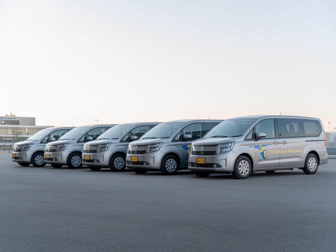 Fleet of wheelchair accessible vehicles in a professional lineup