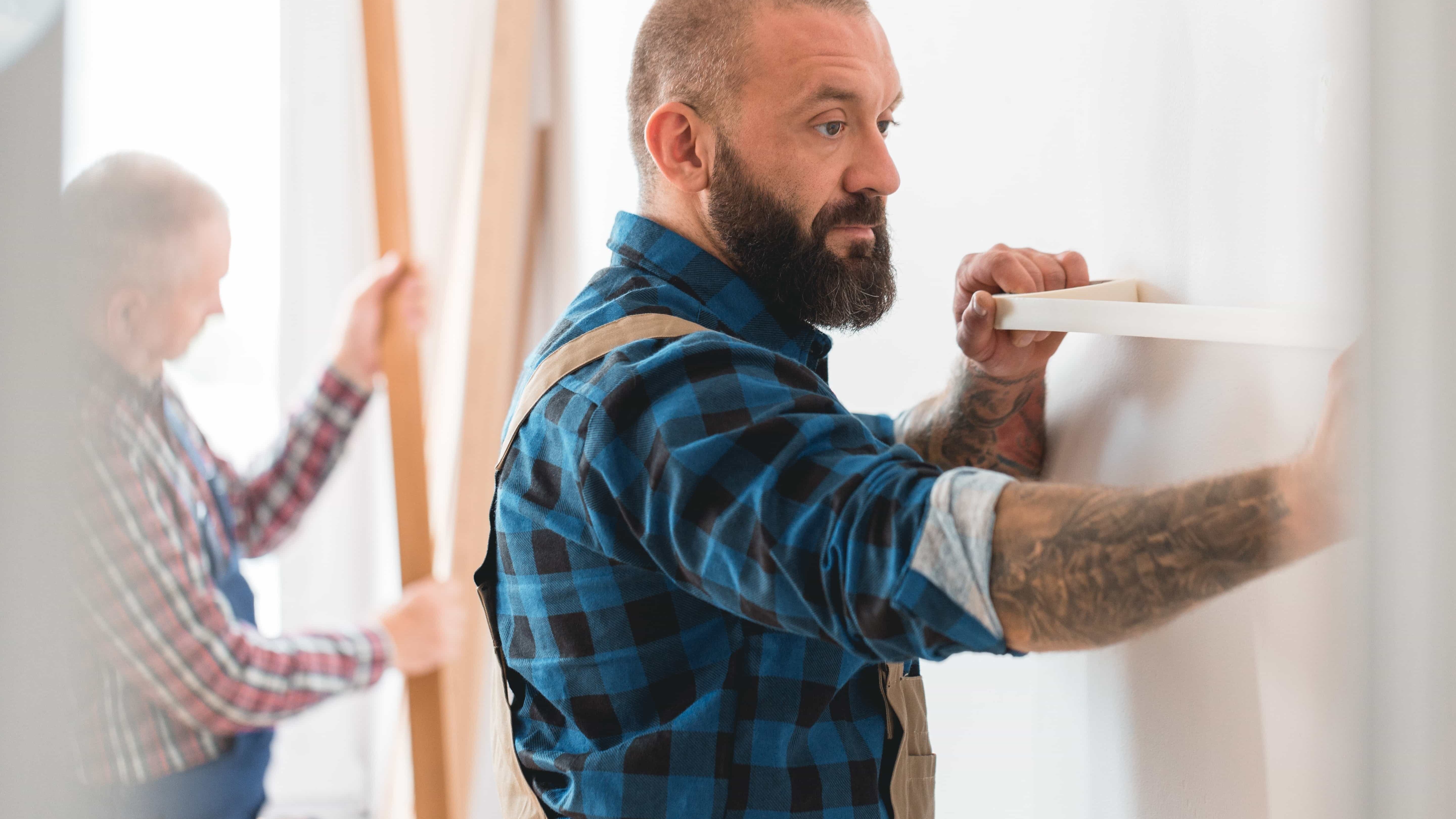 Professional tradespeople working on a construction project