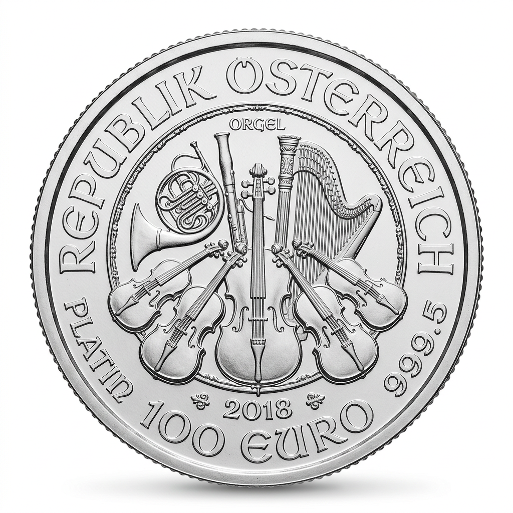 Vienna Mint 1 oz Philharmonic 2018 Platinum Coin – Austrian Classic