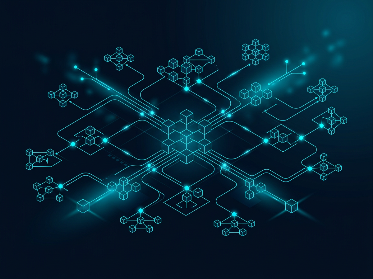 Diagrama de integración de sistemas empresariales, ERP y APIs conectados