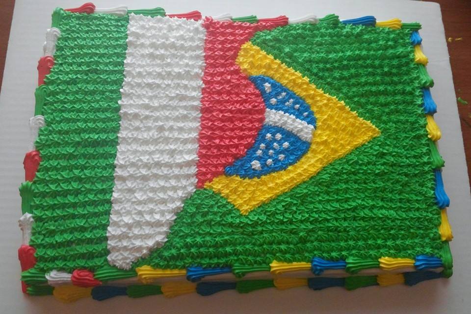 Brazil / Italian Flag Sheet Cake