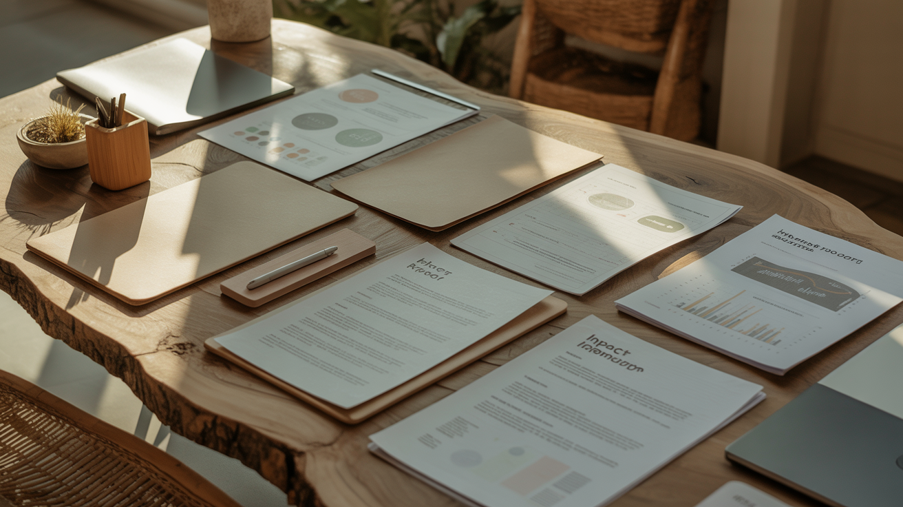 Documentation and reports on natural wood table