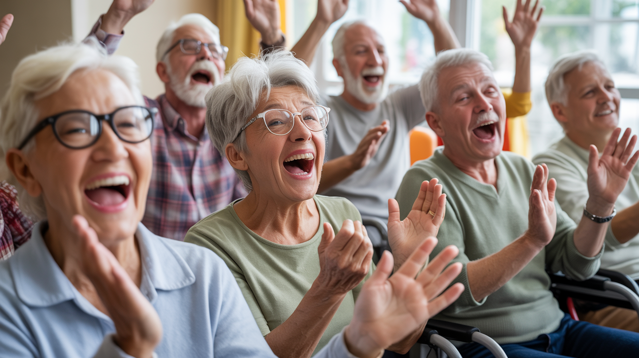 Group sing-along demonstrating social connection benefits