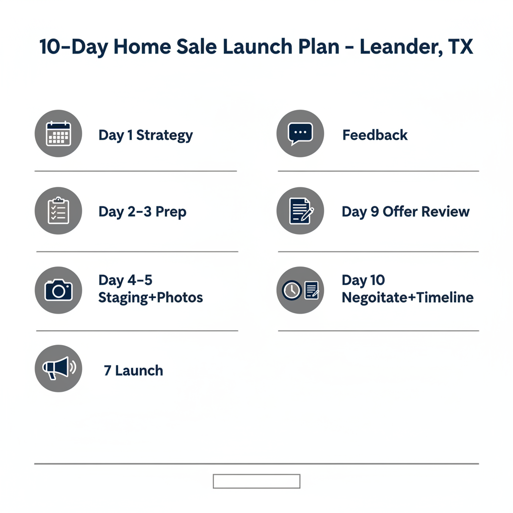 Ten-day launch plan to sell a Leander home quickly
