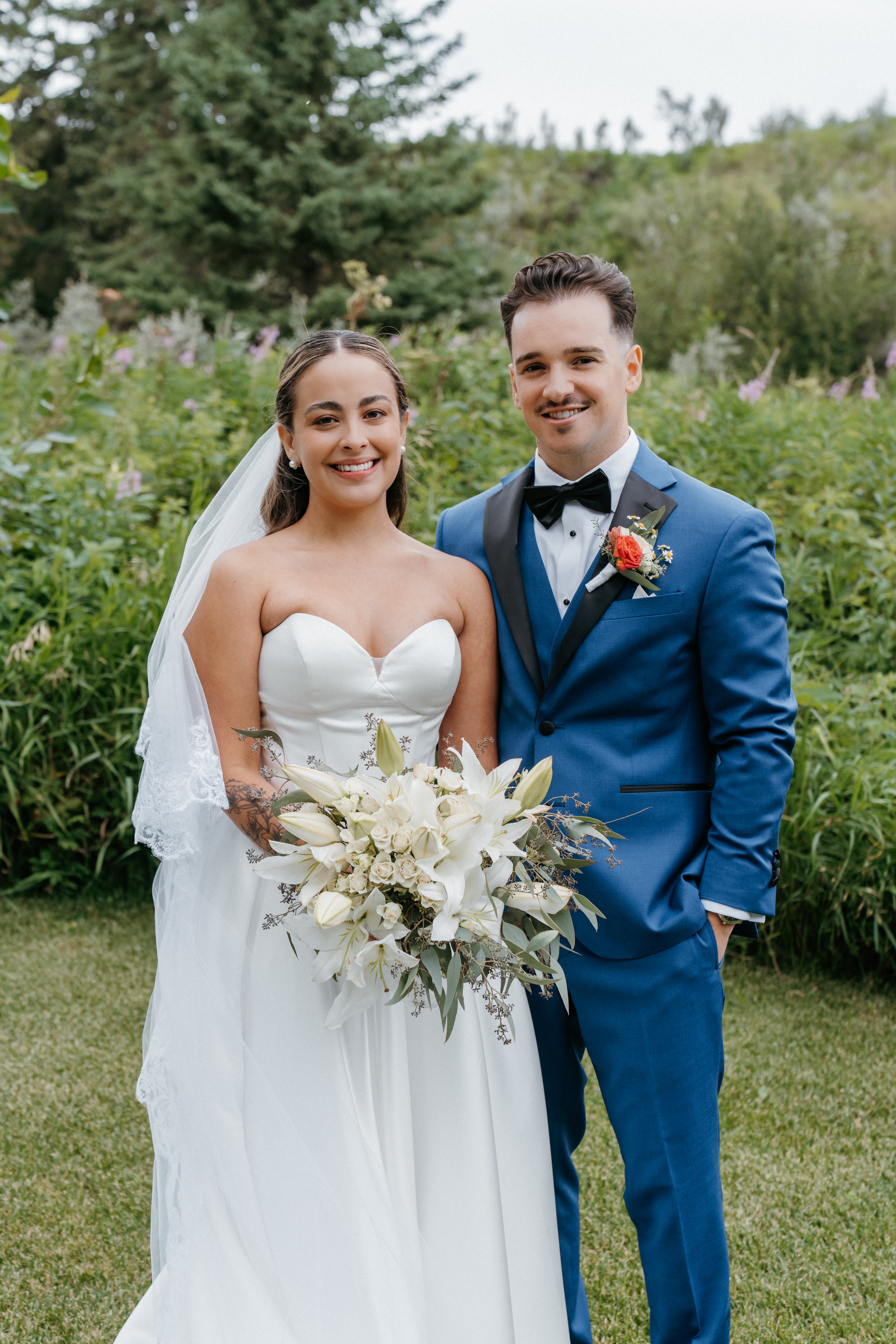 Groom portrait with elegant boutonniere