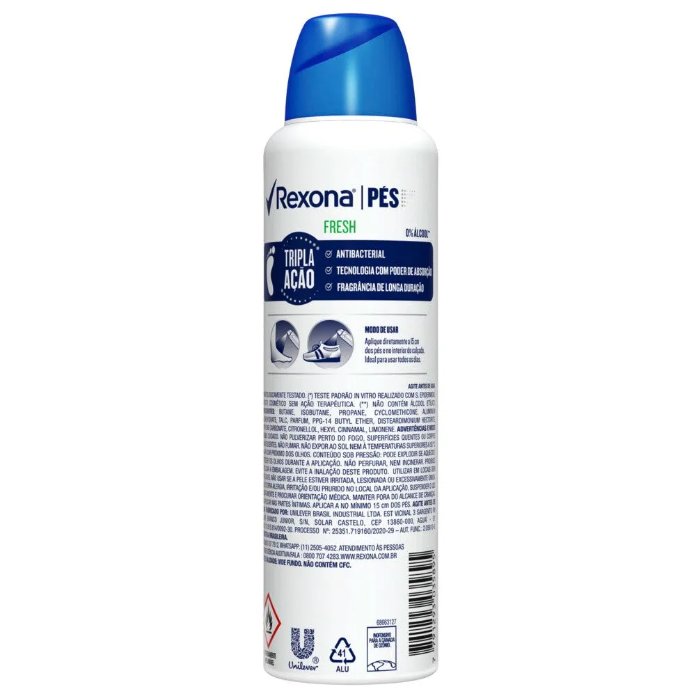 Desodorante Para os Pés Rexona Fresh Antibac Tripla Ação 153ml