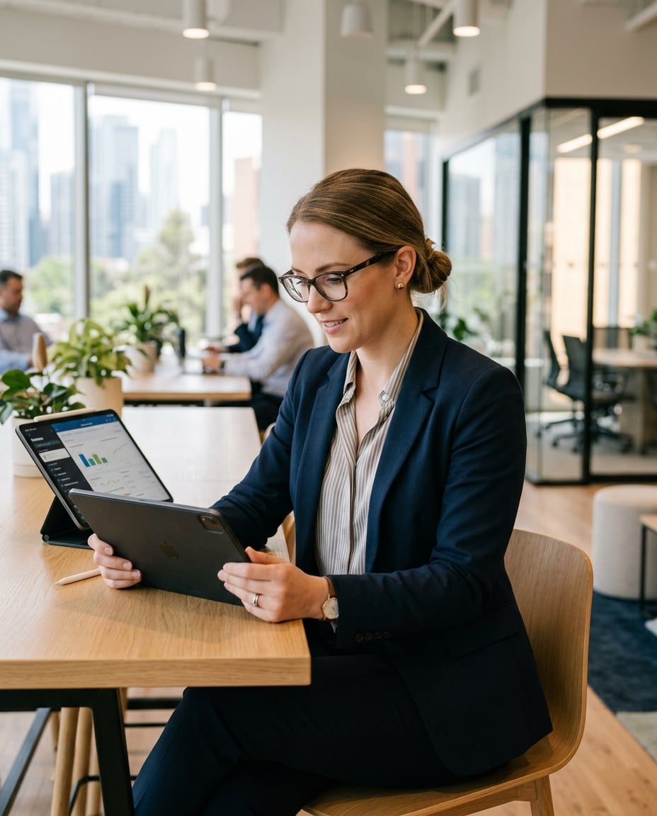 Professional woman working in office