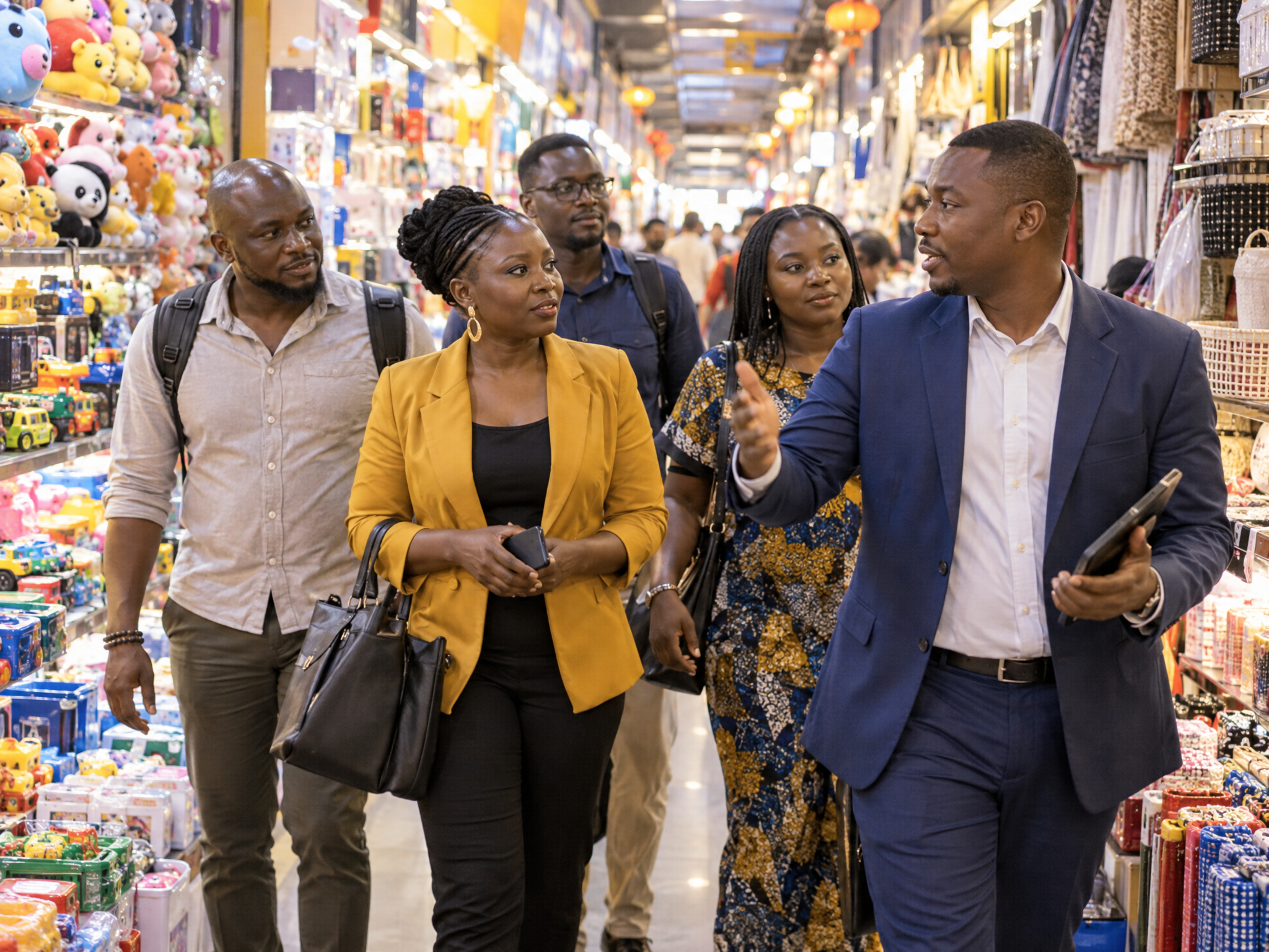 Zimbabwean traders sourcing products at Yiwu wholesale market stalls in China