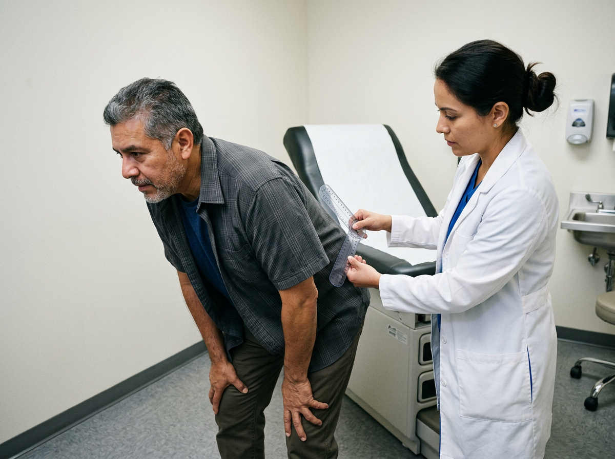 Range of motion during a VA compensation and pension spine examination