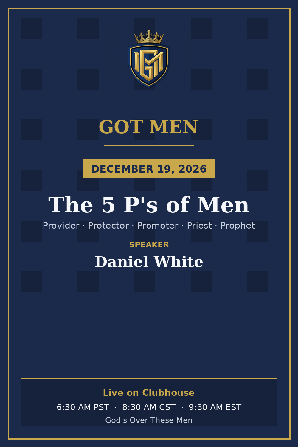 The 5 P's of Men: Provider, Protector, Promoter, Priest, and Prophet