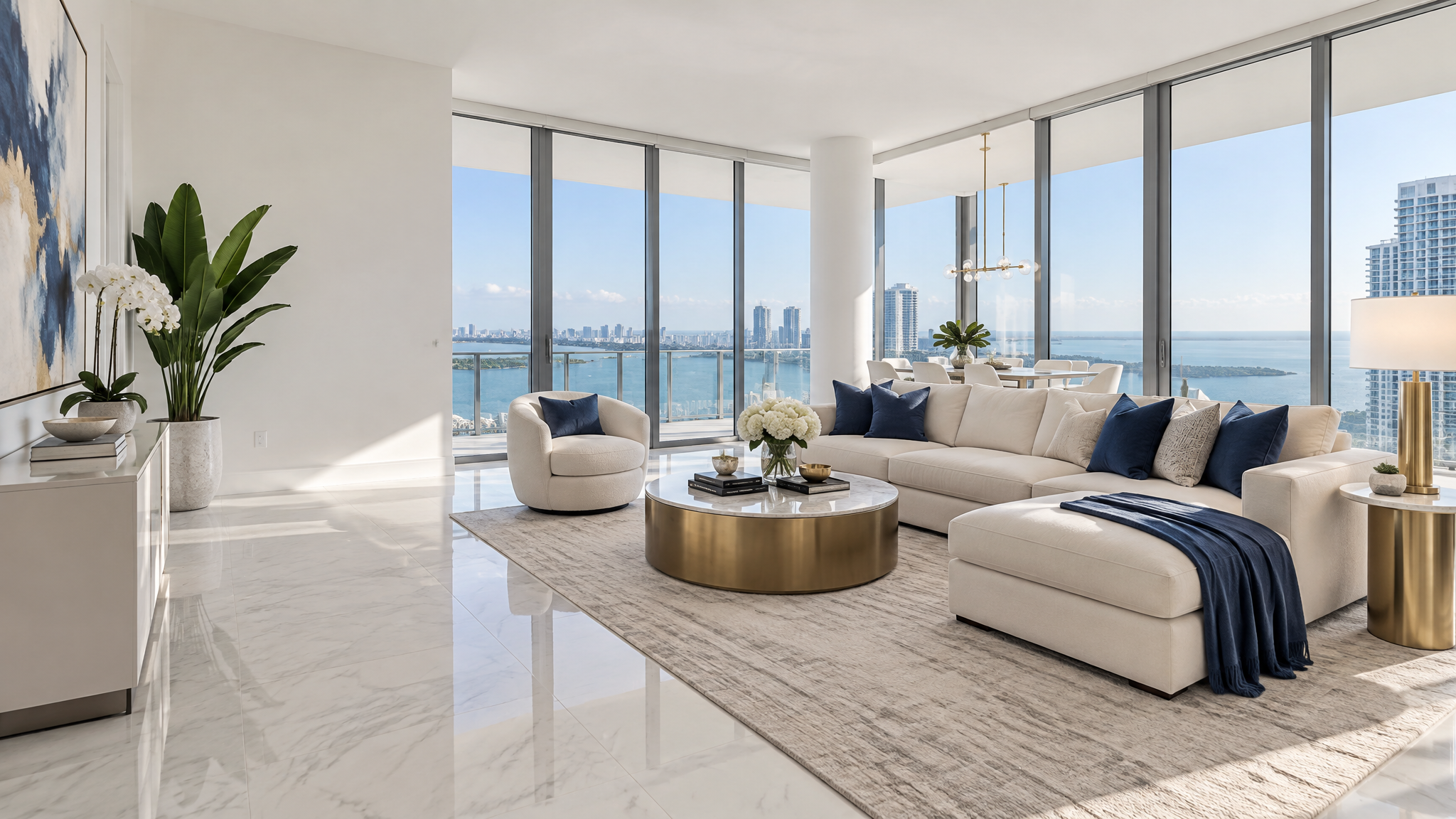 Beautiful clean modern living room