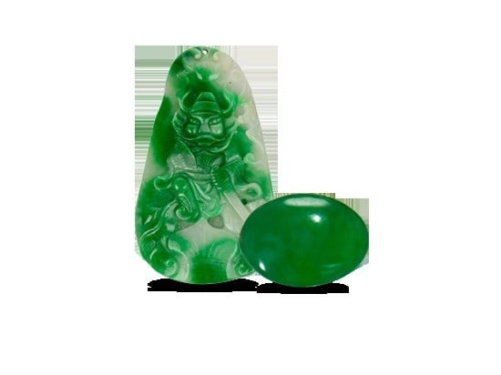 Polished green jade