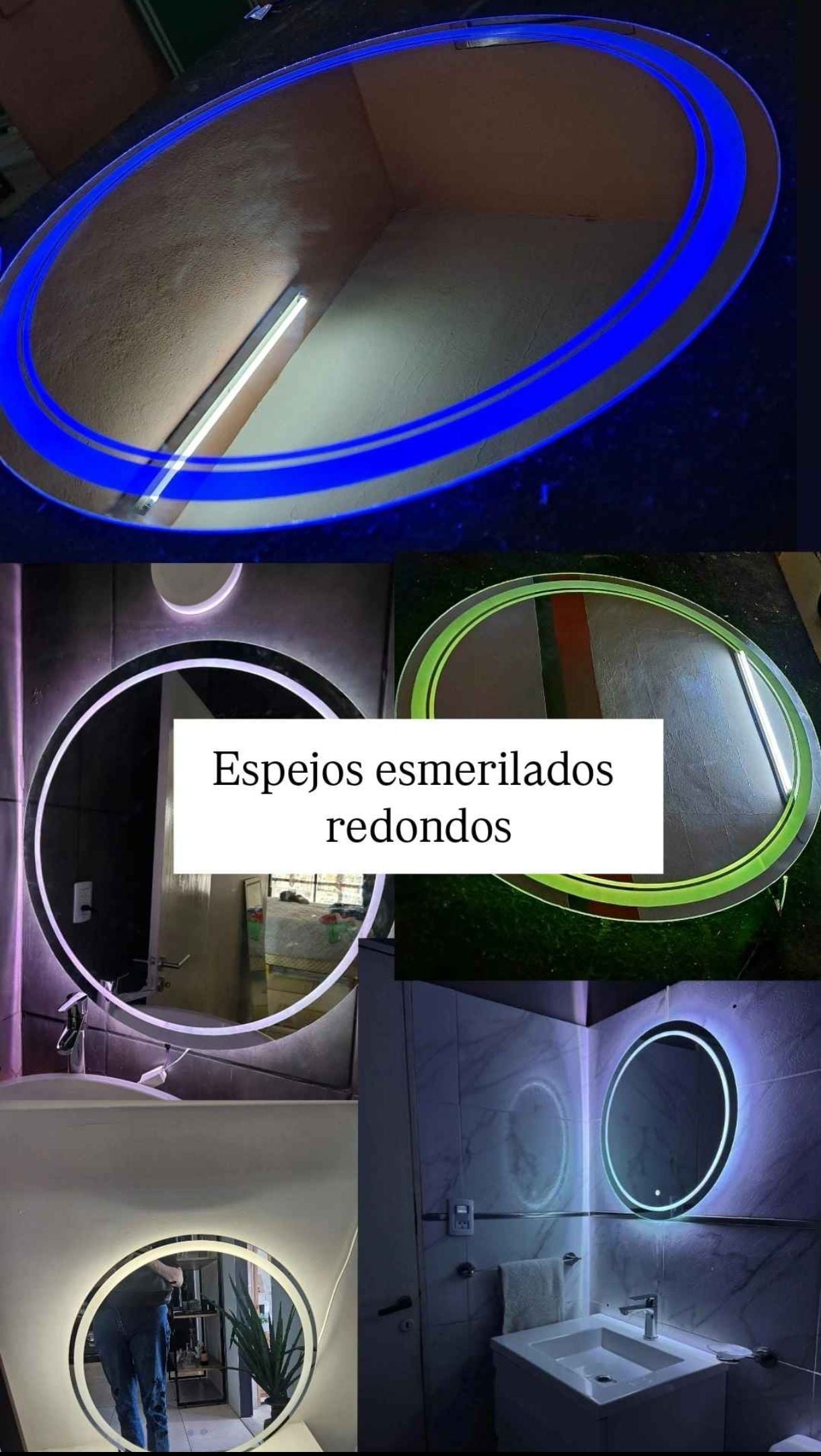 Colección de espejos redondos esmerilados - LuminaCrystal