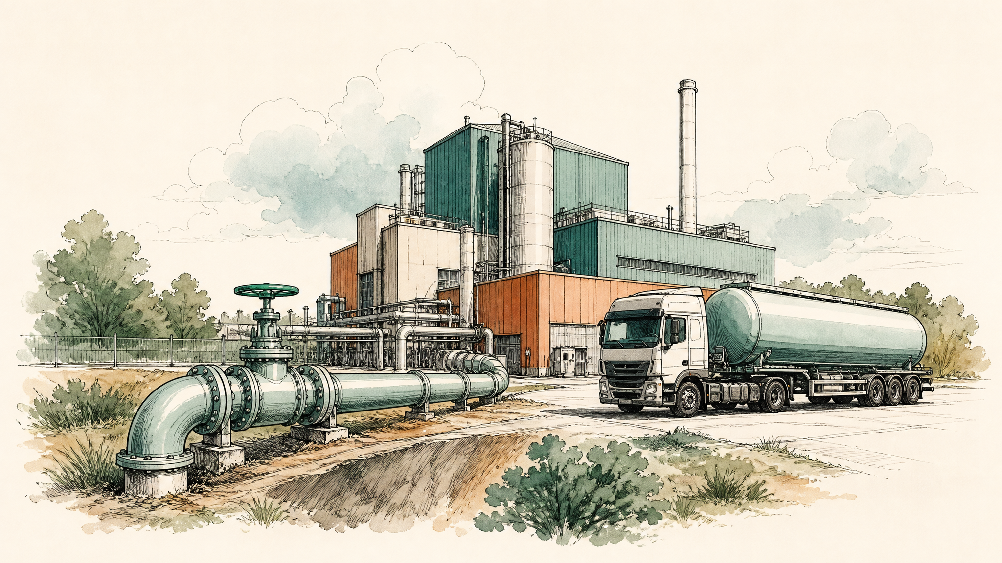 Illustration representing biomethane off-takers across industry and transport