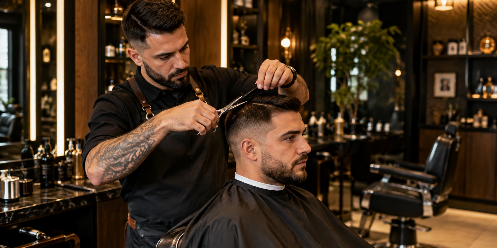 Corte masculino tradicional feito em barbearia de Sorocaba