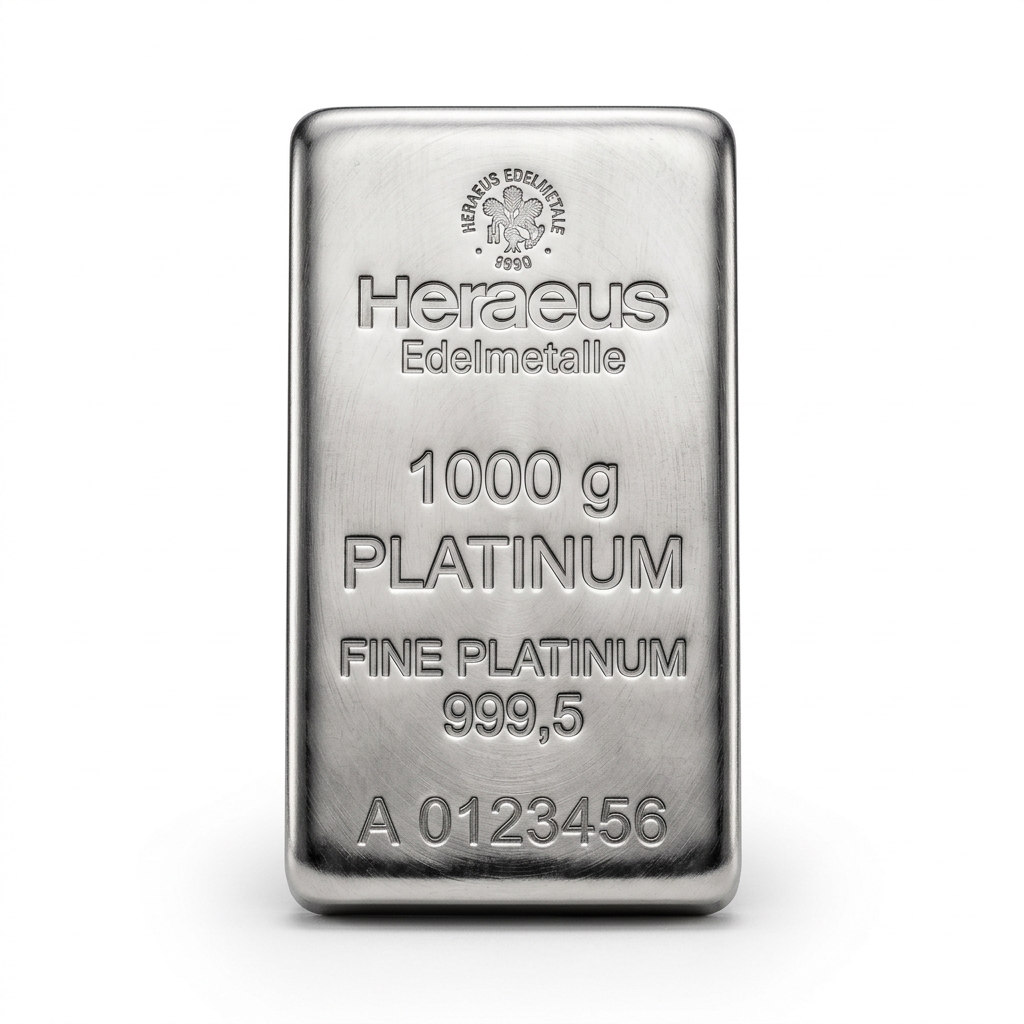 Heraeus 1000g Platinum Bar