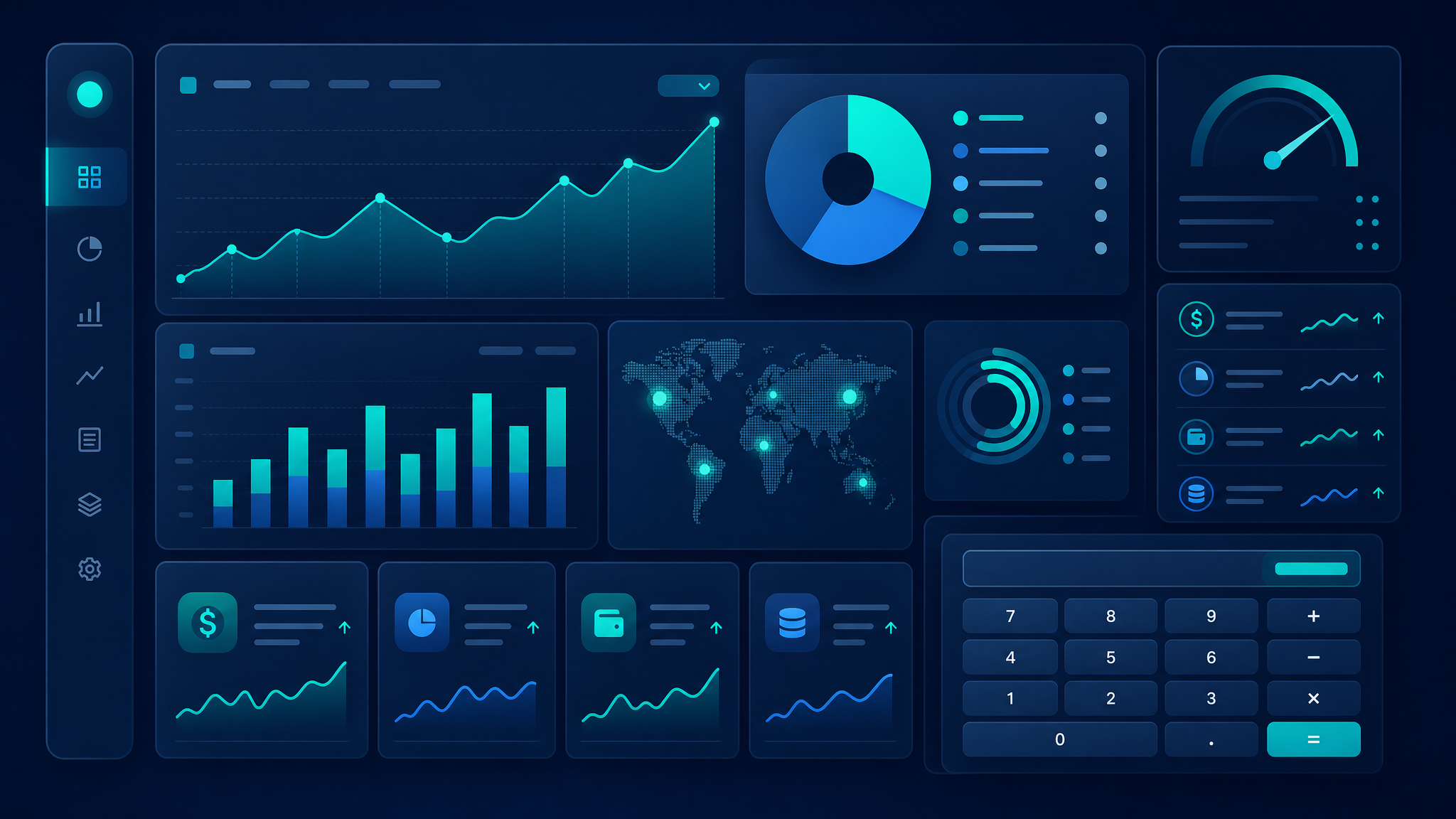 Dashboard illustration showing cost charts and budgeting for a custom web application