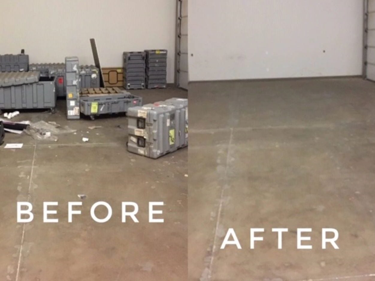 Clean garage after residential junk removal