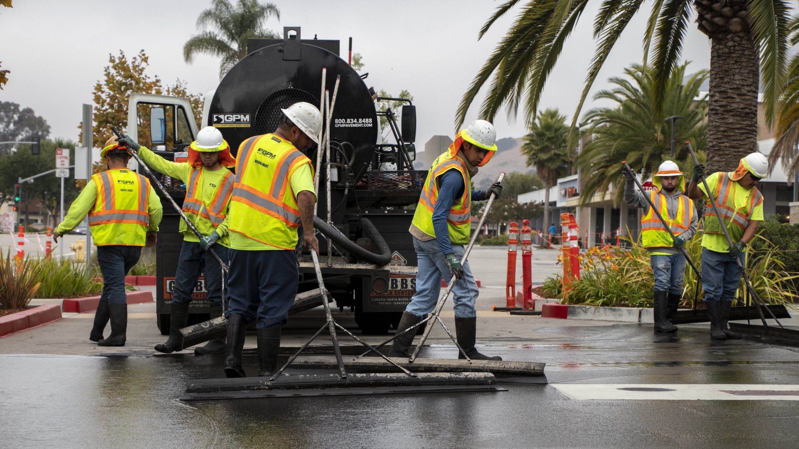 Our experienced paving crew at work