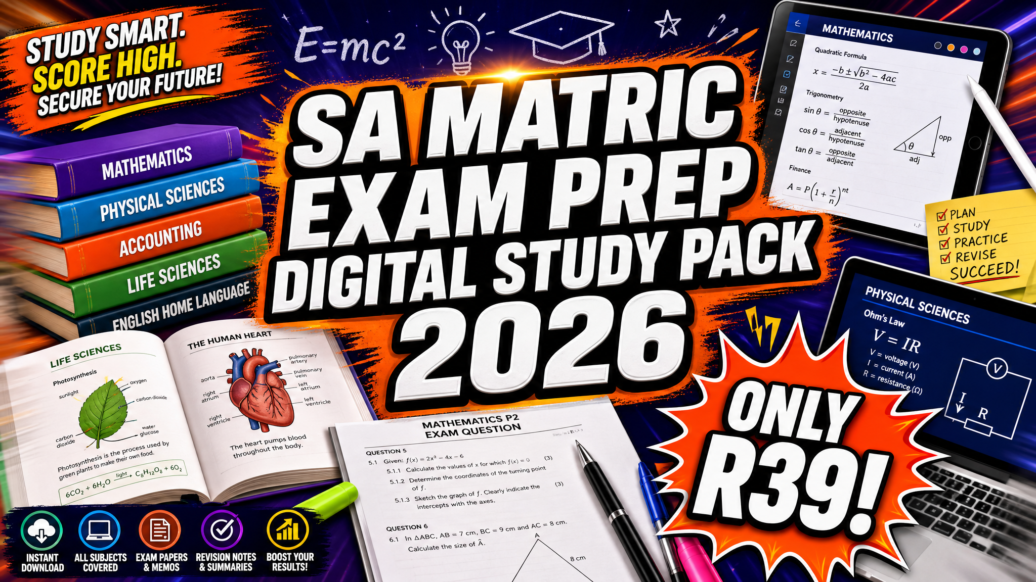 SA Matric Exam Prep Digital Study Pack 2026