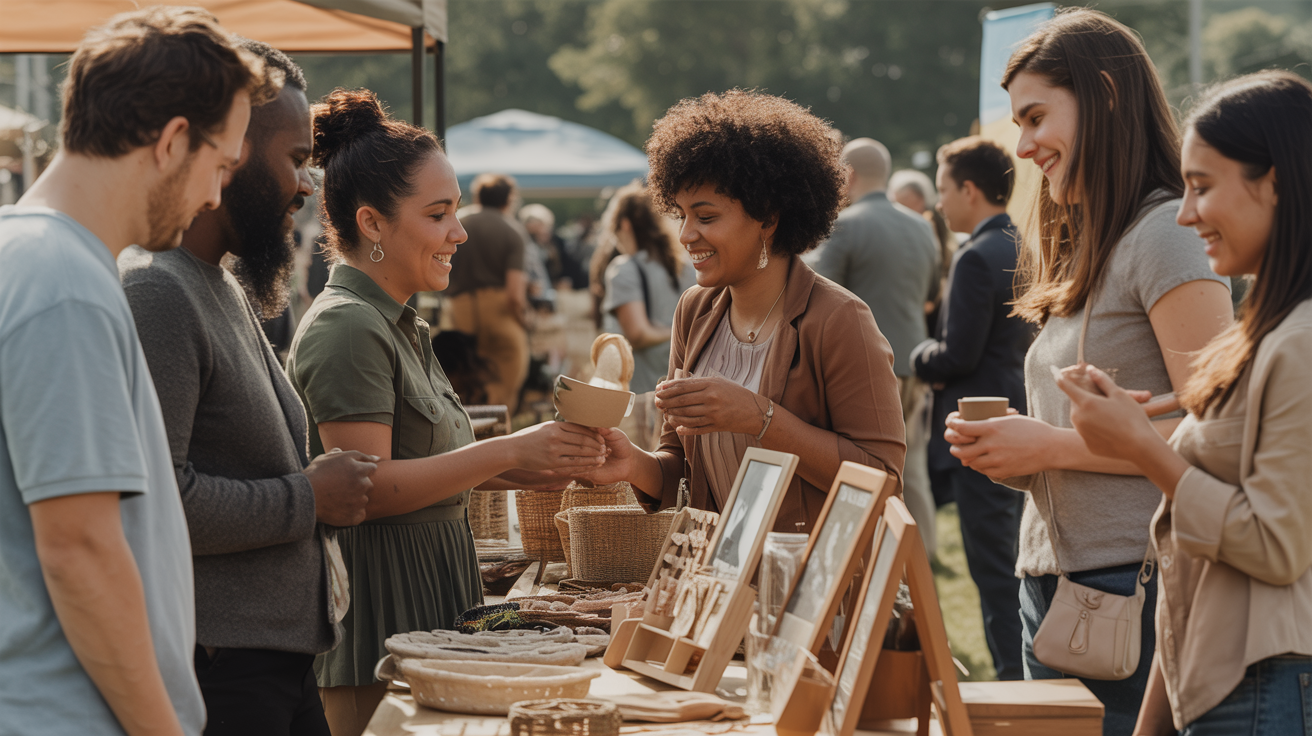 Community market with ethical commerce