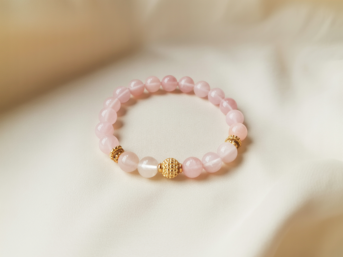 Rózsakvarc Harmónia Karkötő