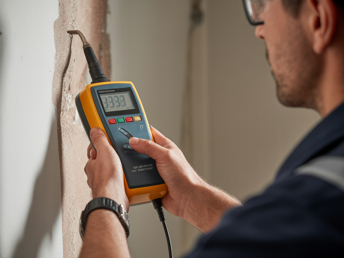 Professional moisture meter inspection for damp diagnosis