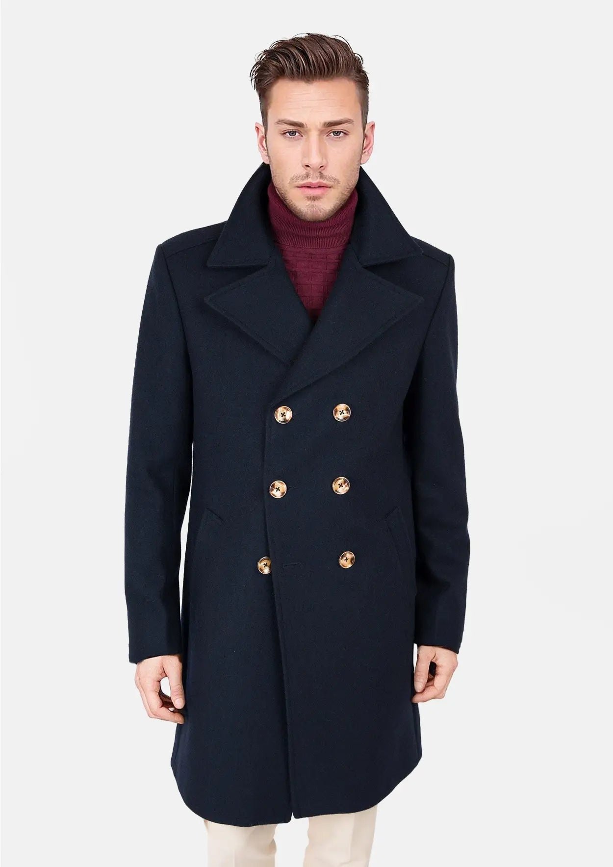 Navy Blue Wool Peacoat