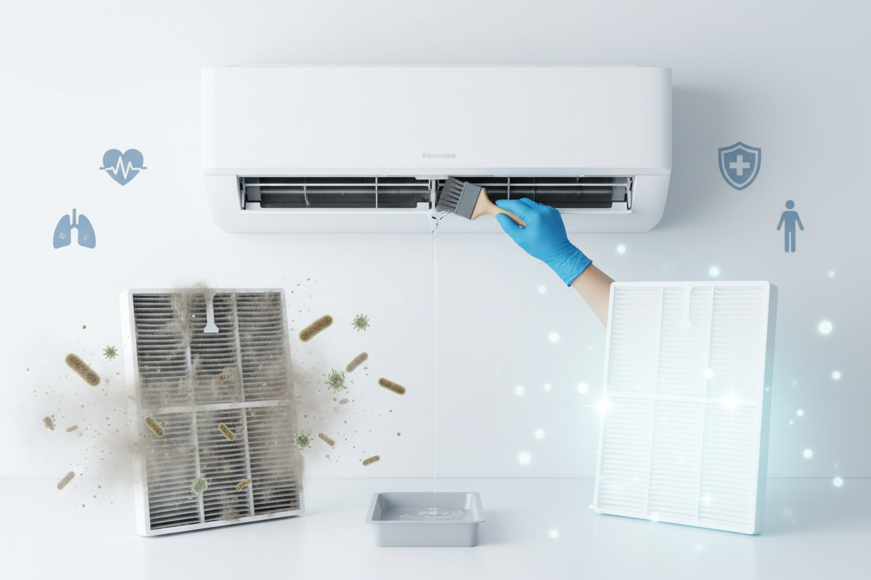 Limpeza do ar condicionado e saúde
