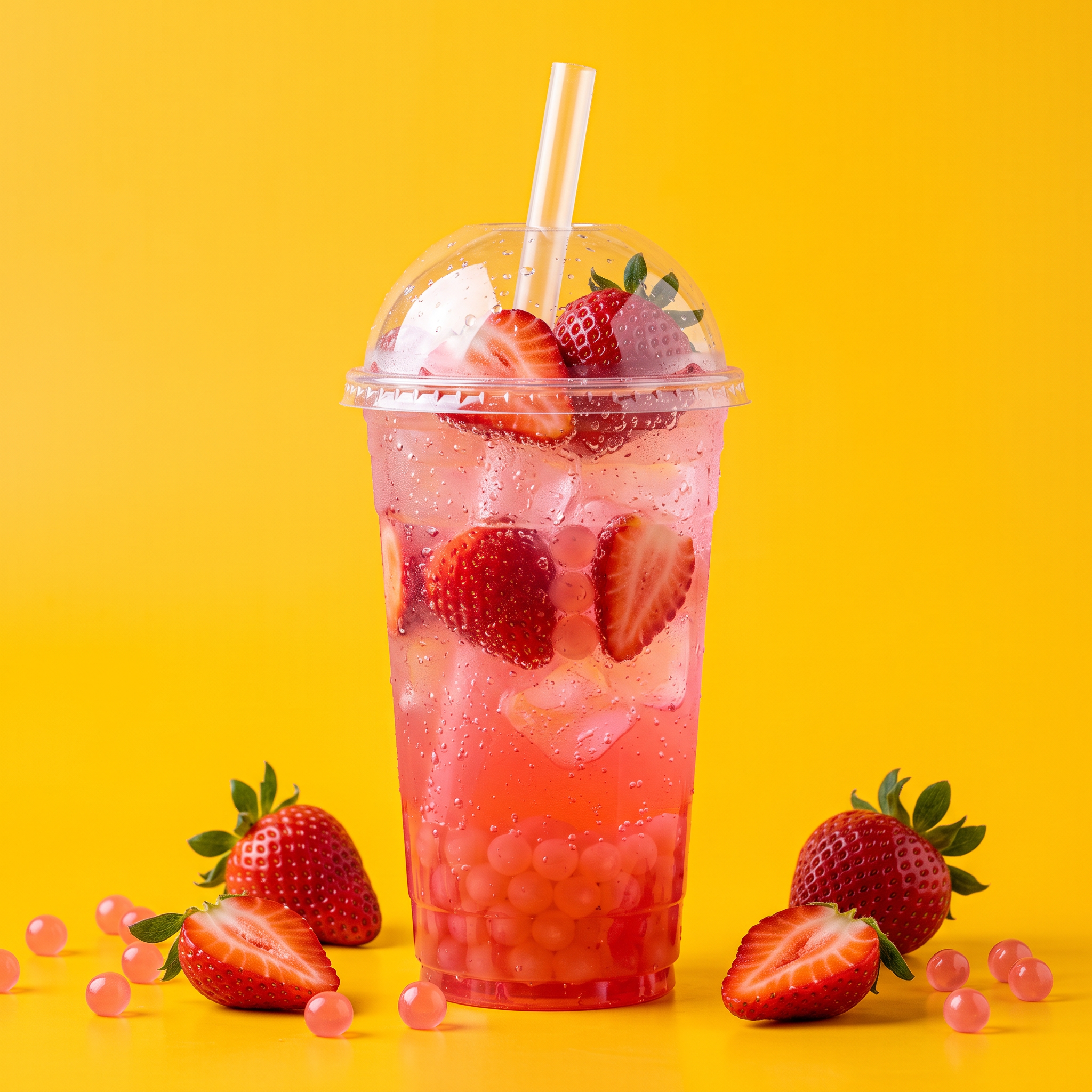 Soda italiana Makumba Drink sabor Fresa con perlas explosivas