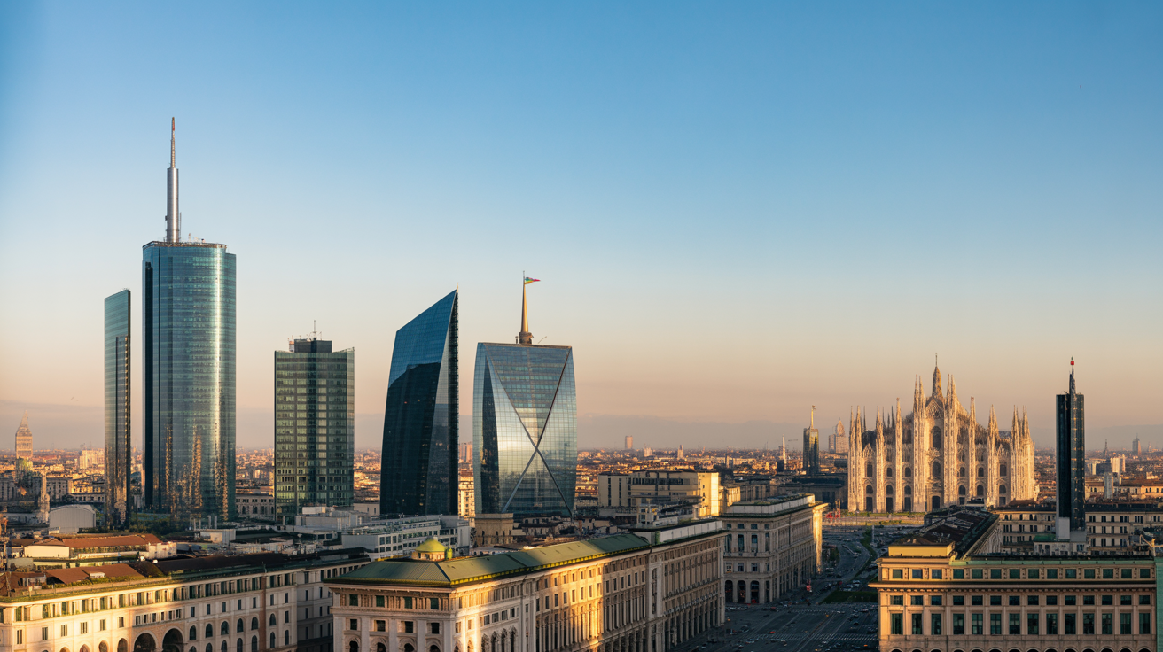 Panoramica del distretto finanziario di Milano