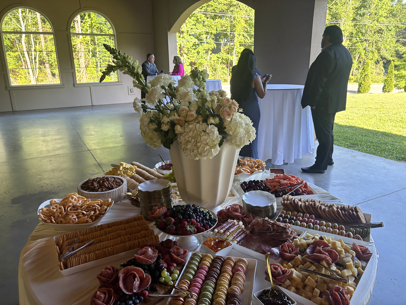Elegant Grazing Table with Floral Centerpiece