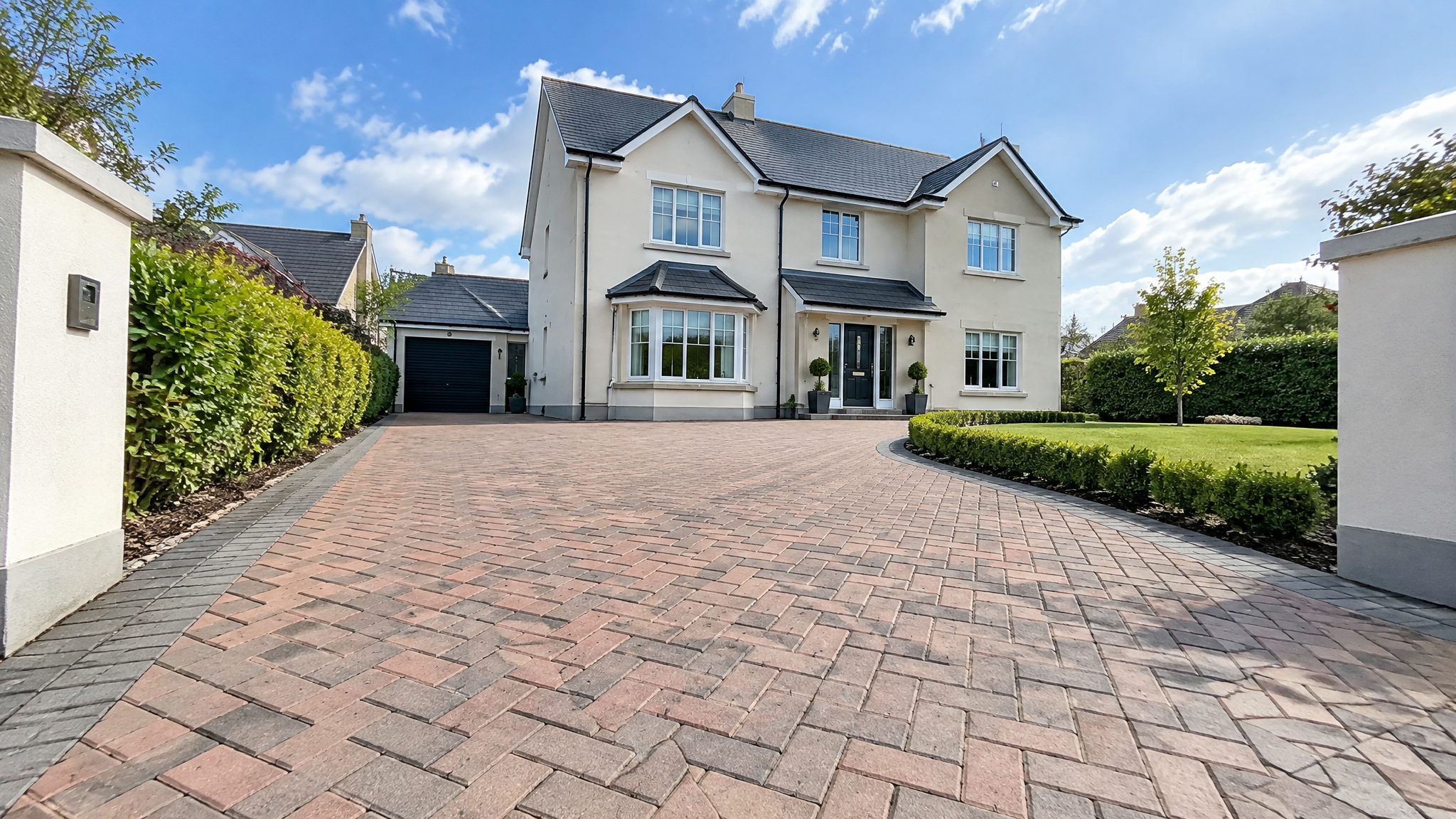 Restored driveway in front of an Irish house