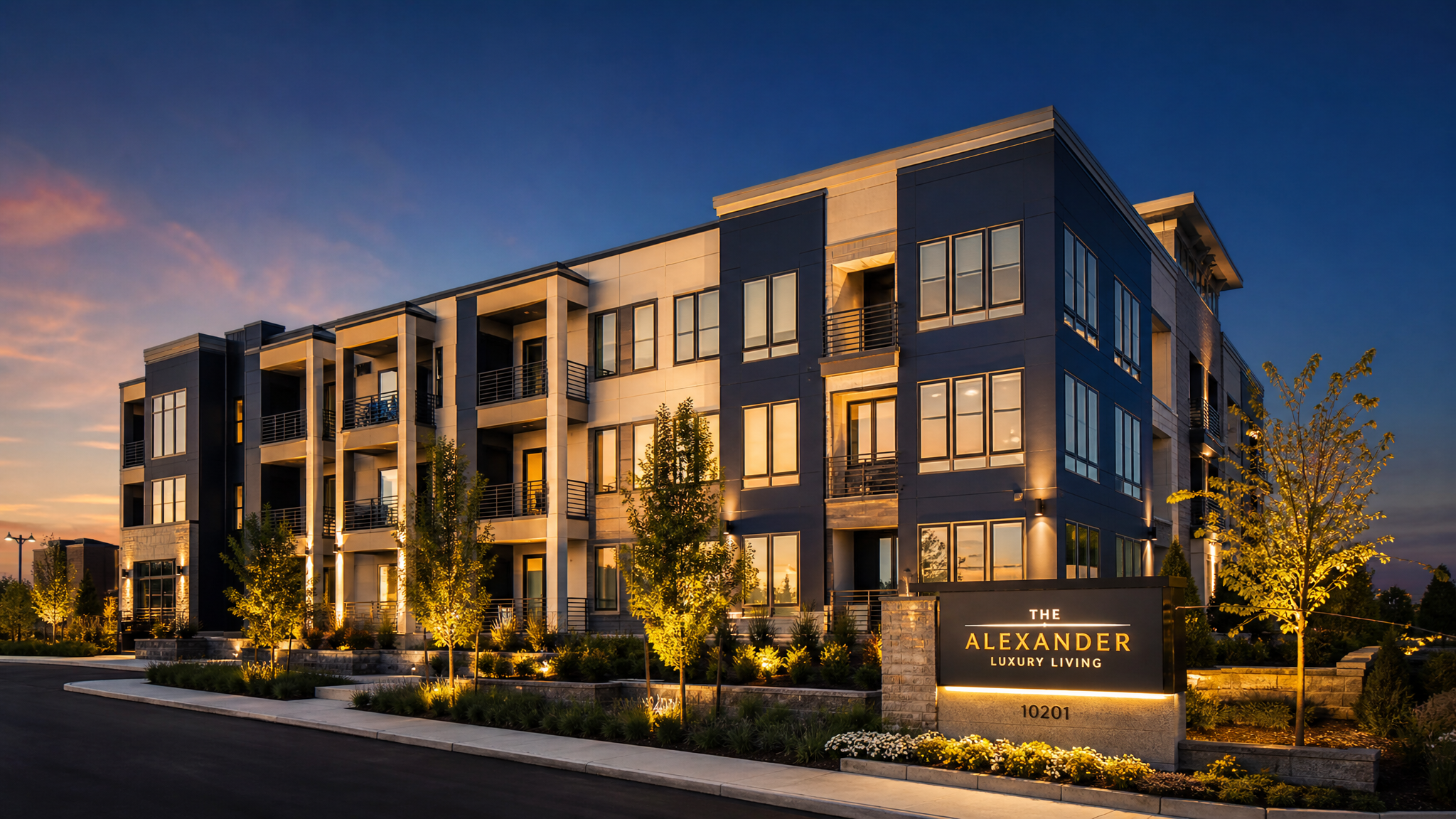 Modern multifamily apartment development