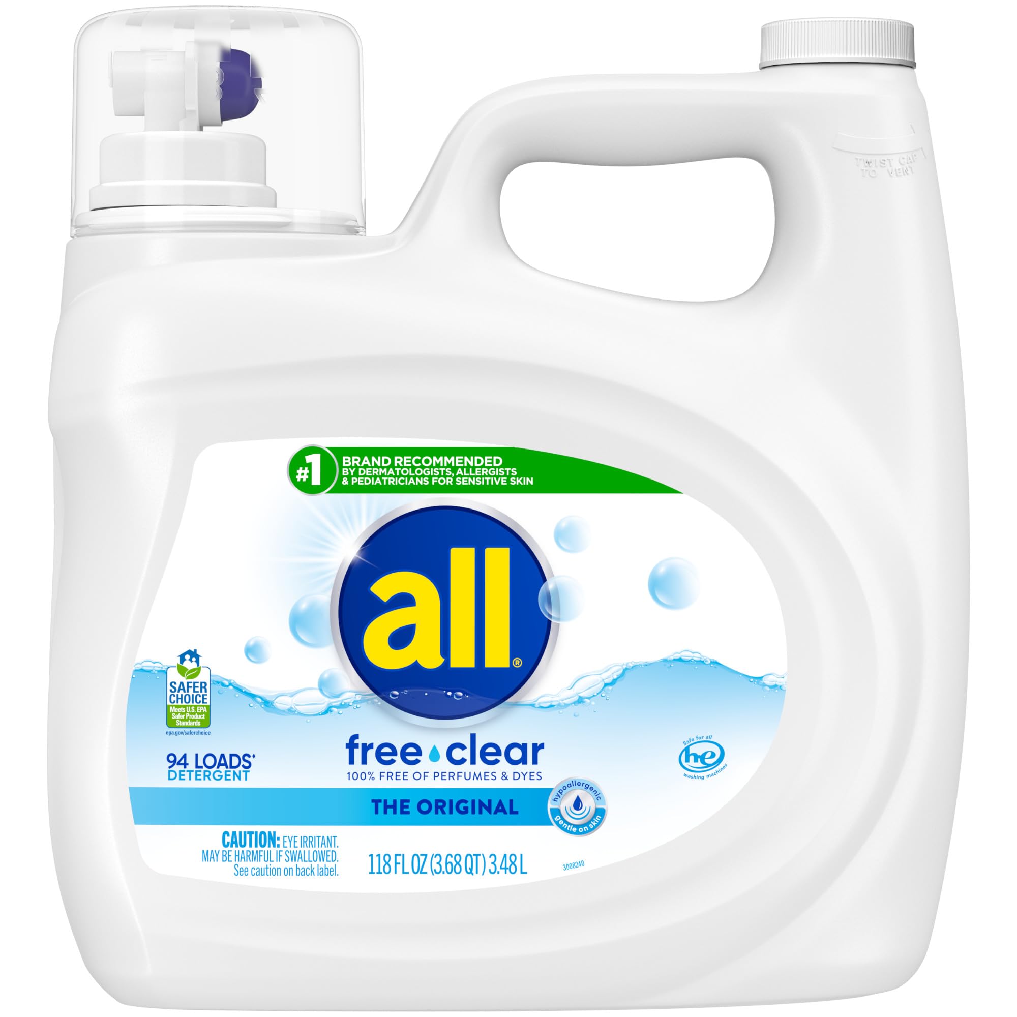 All Free & Clear liquid laundry detergent bottle