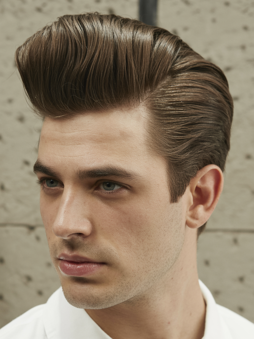 Klassischer Pompadour Herren-Haarschnitt Barber Shop Frankfurt