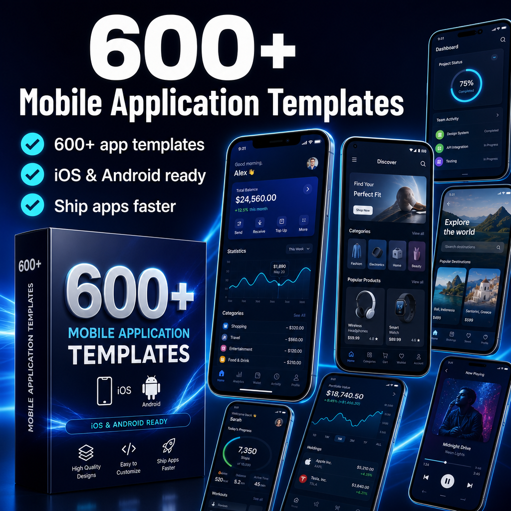 600+ Mobile Application Templates