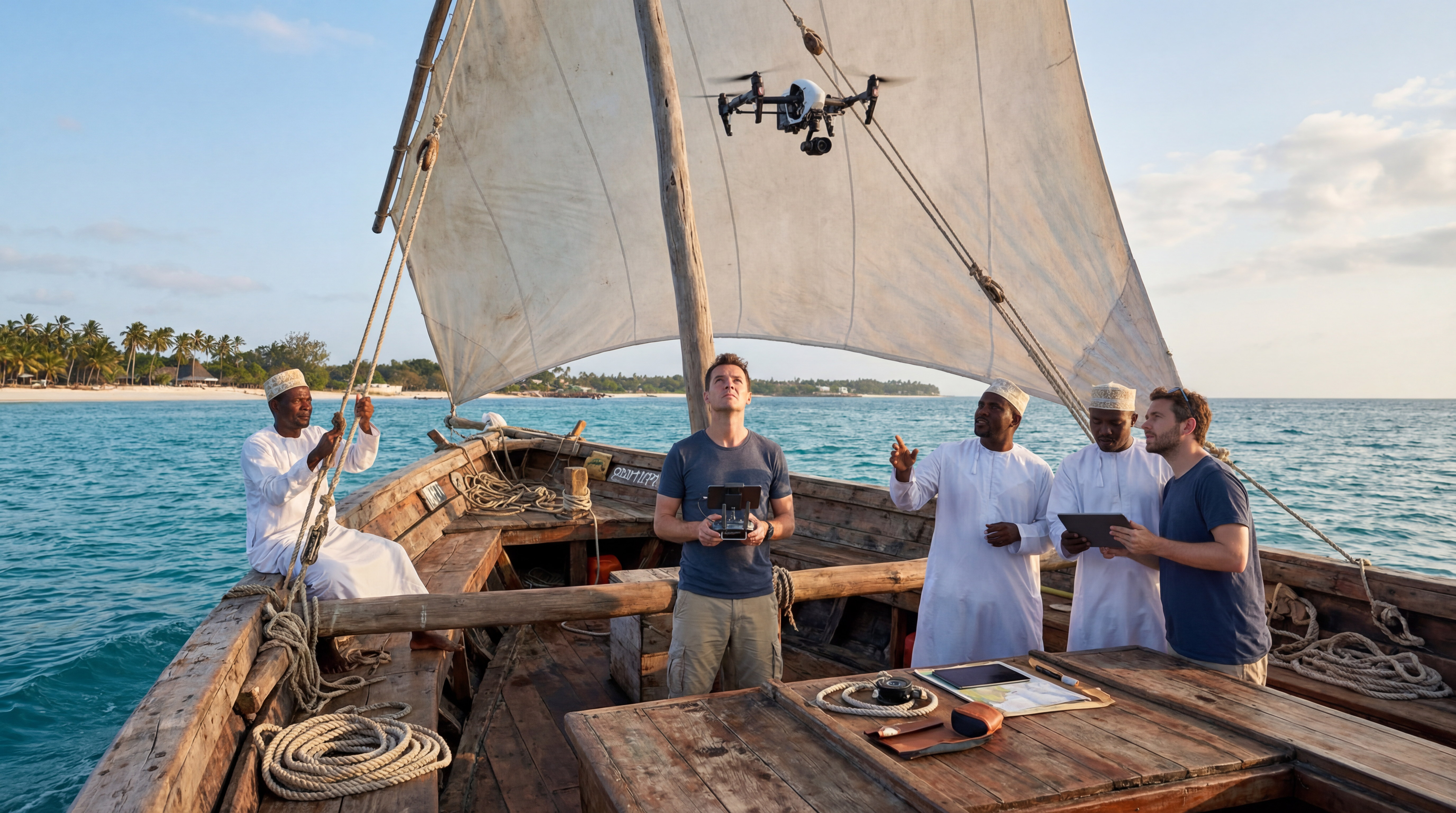 Dhow sailing with drone photography