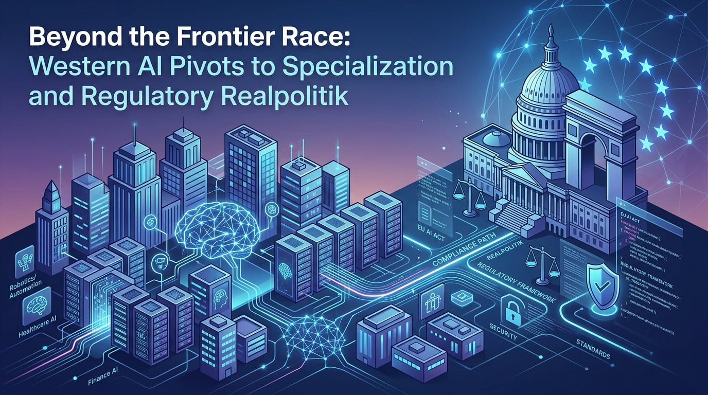 Beyond the Frontier Race: Western AI Pivots to Specialization and Regulatory Realpolitik