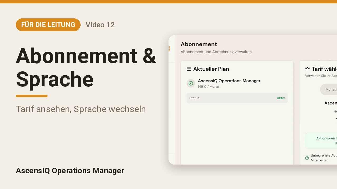 Abonnement & Sprache