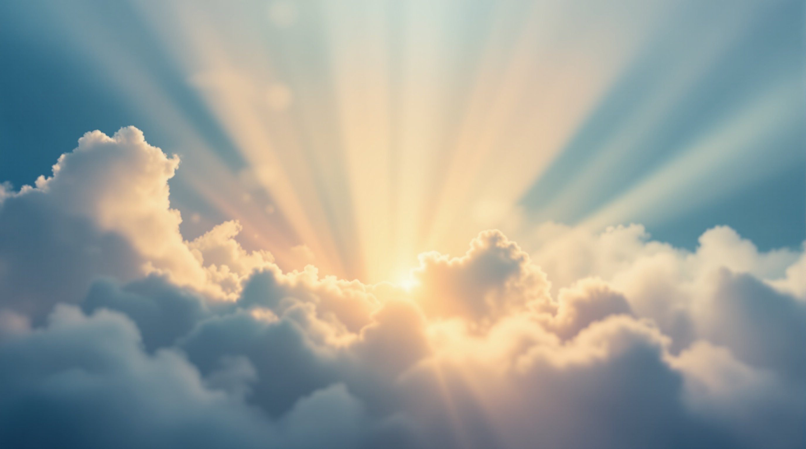 Abstract image of light breaking through clouds, representing the breakthrough and transformation possible when conscious and subconscious work together