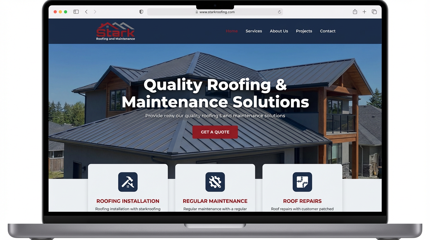Stark Roofing & Maintenance website screenshot