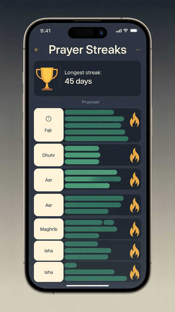 Siraat prayer streaks and milestones