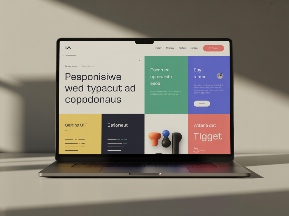 Modern website design mockup displayed on laptop screen