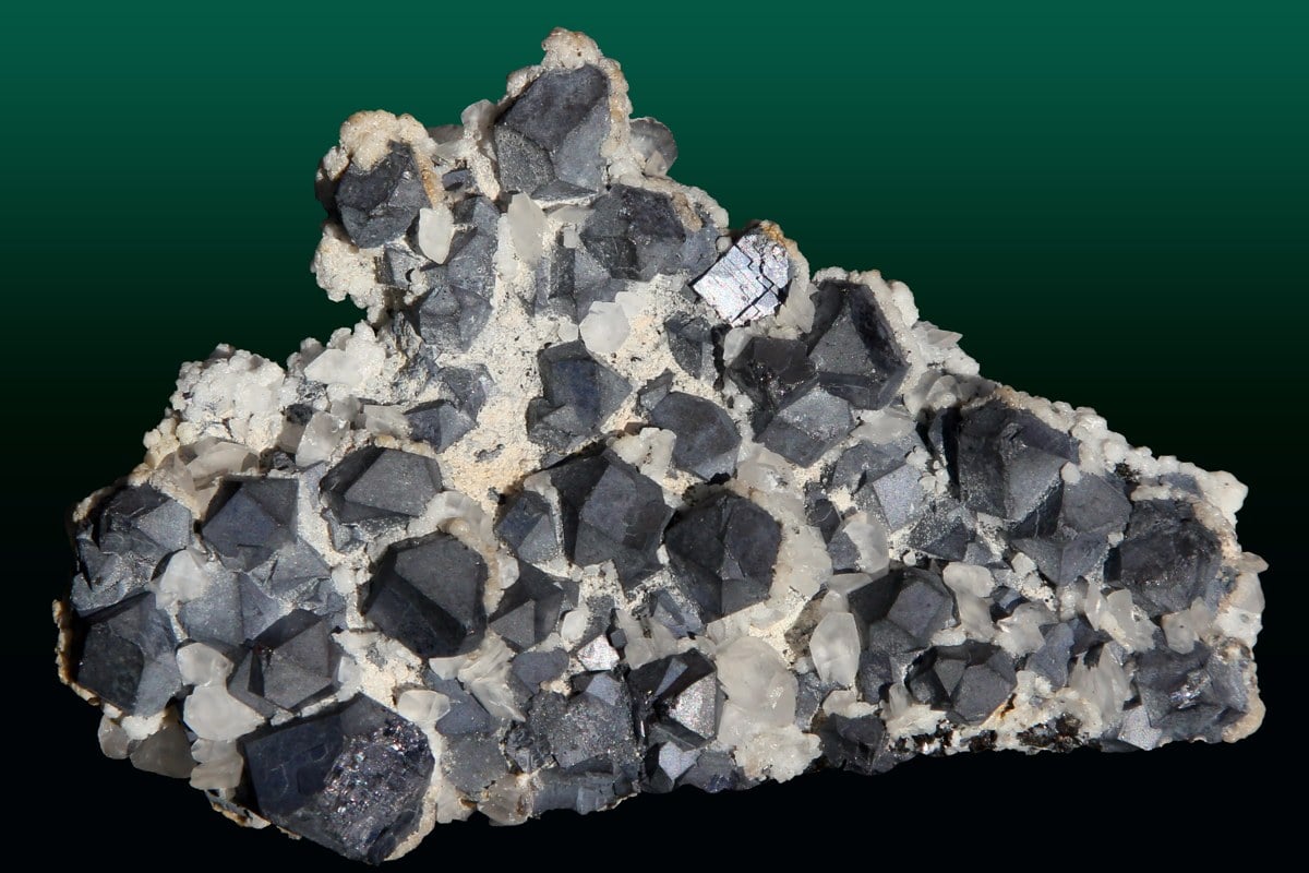 Galena lead ore crystals