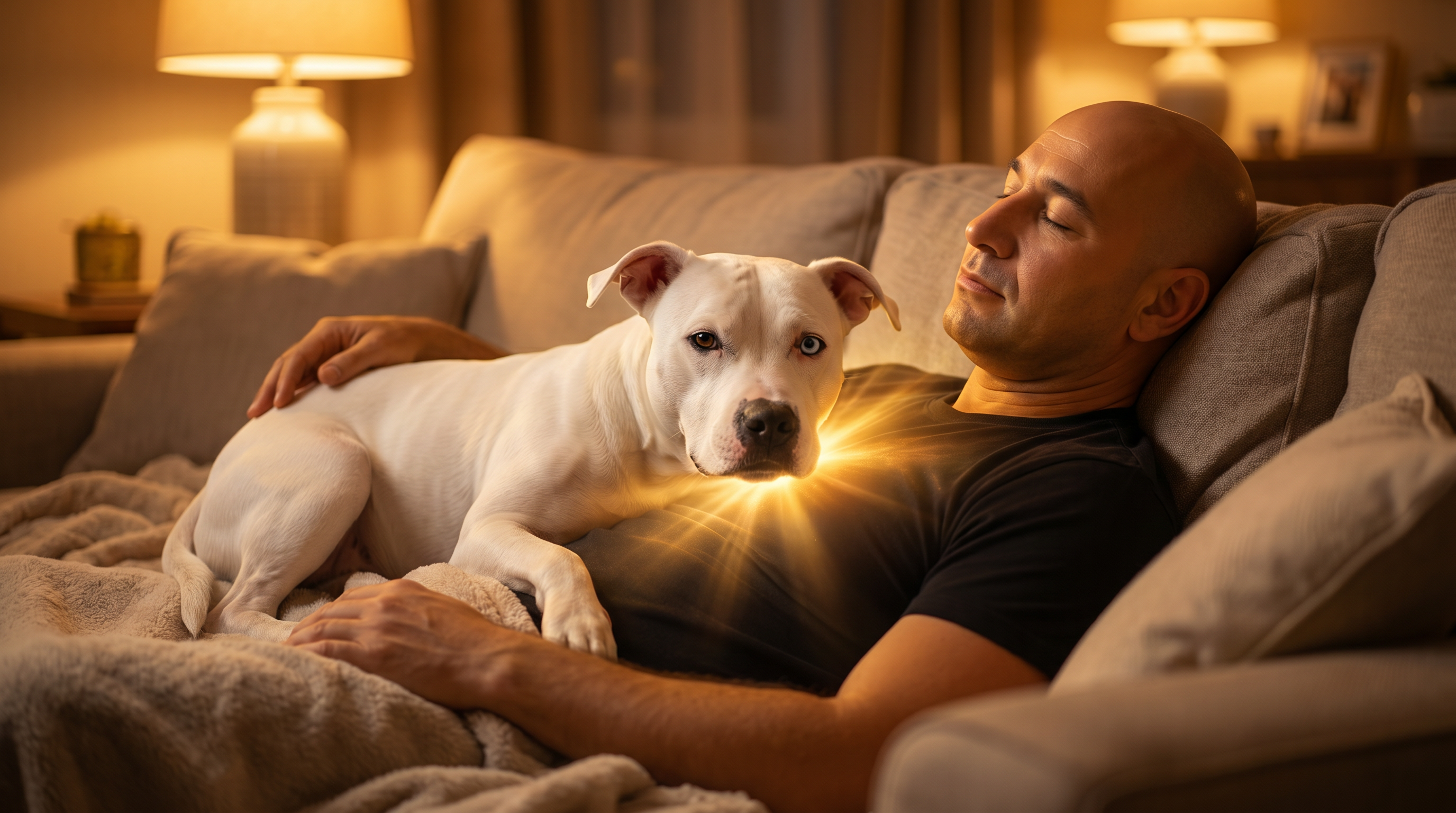 Džiber leži na Elionovim grudima dok Elion leži na kaucu sa zatvorenim ocima i mirnim izrazom lica