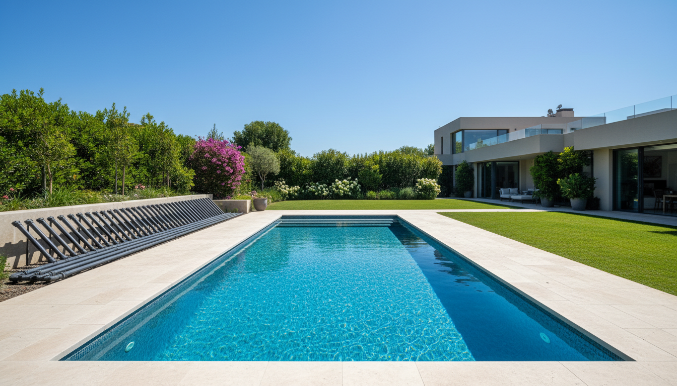Piscina aquecida por energia solar