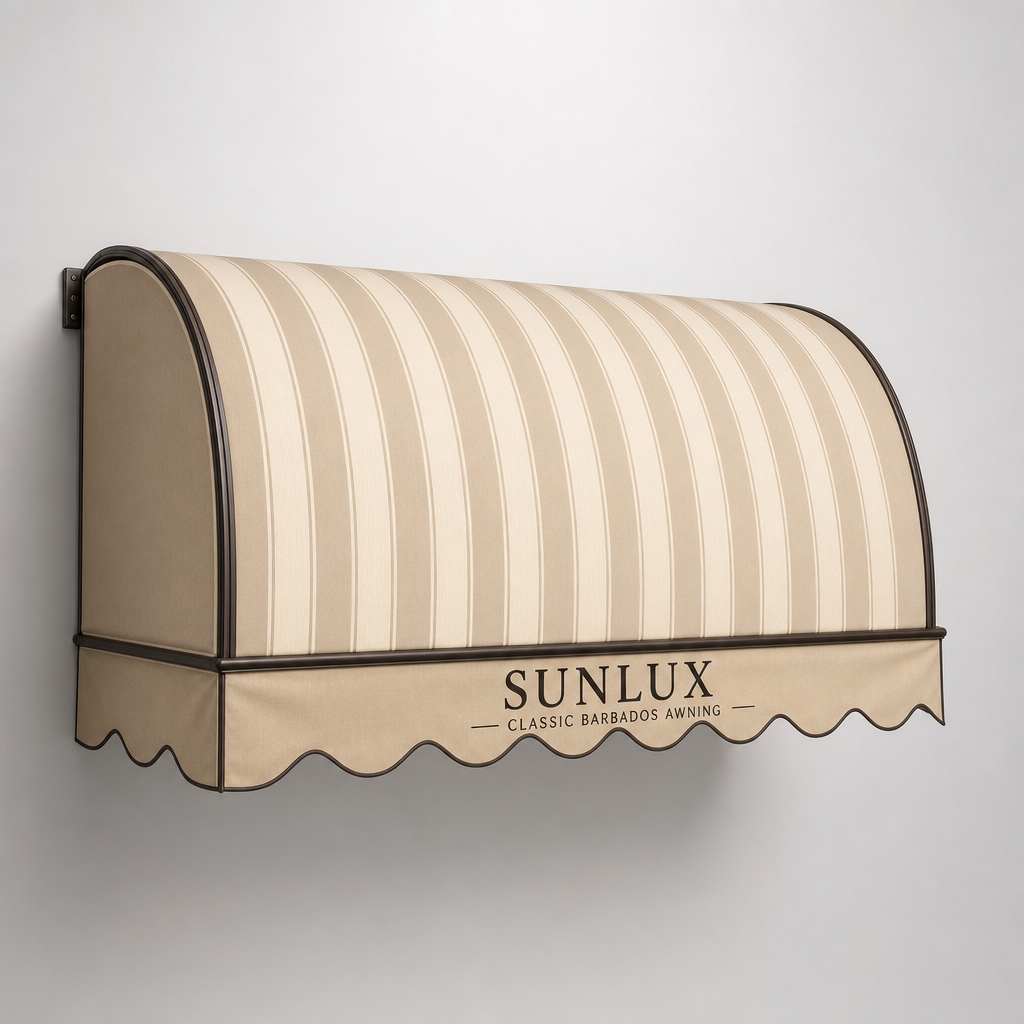 Awnings & External Screens — Sunlux® Classic Barbados Drop-Arm Awning by Blind Solutions®