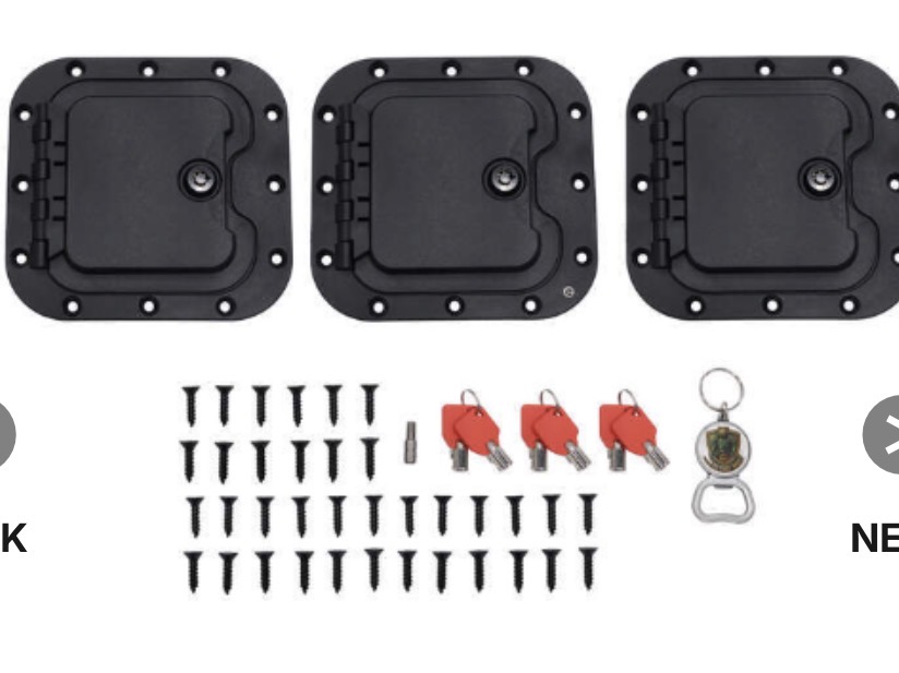 Work Truck Fuel Vault — Small Standard 3-Pack — bolt-on locking fuel door for Ford and Ram work trucks