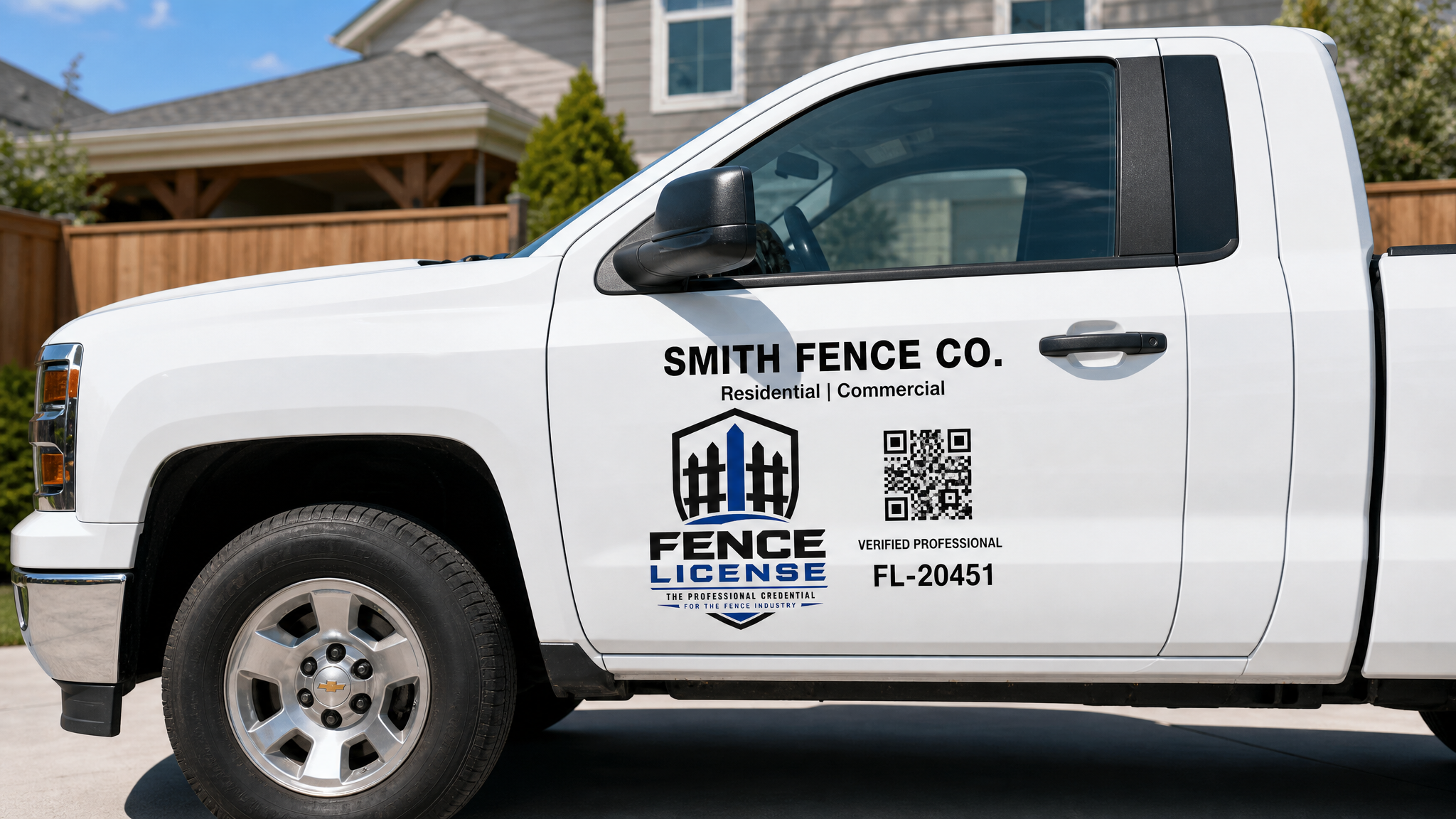 Fence License badge used on Trucks & Vehicles